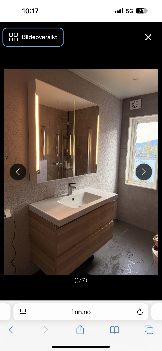 Vask og speil kjøpt fra Finn