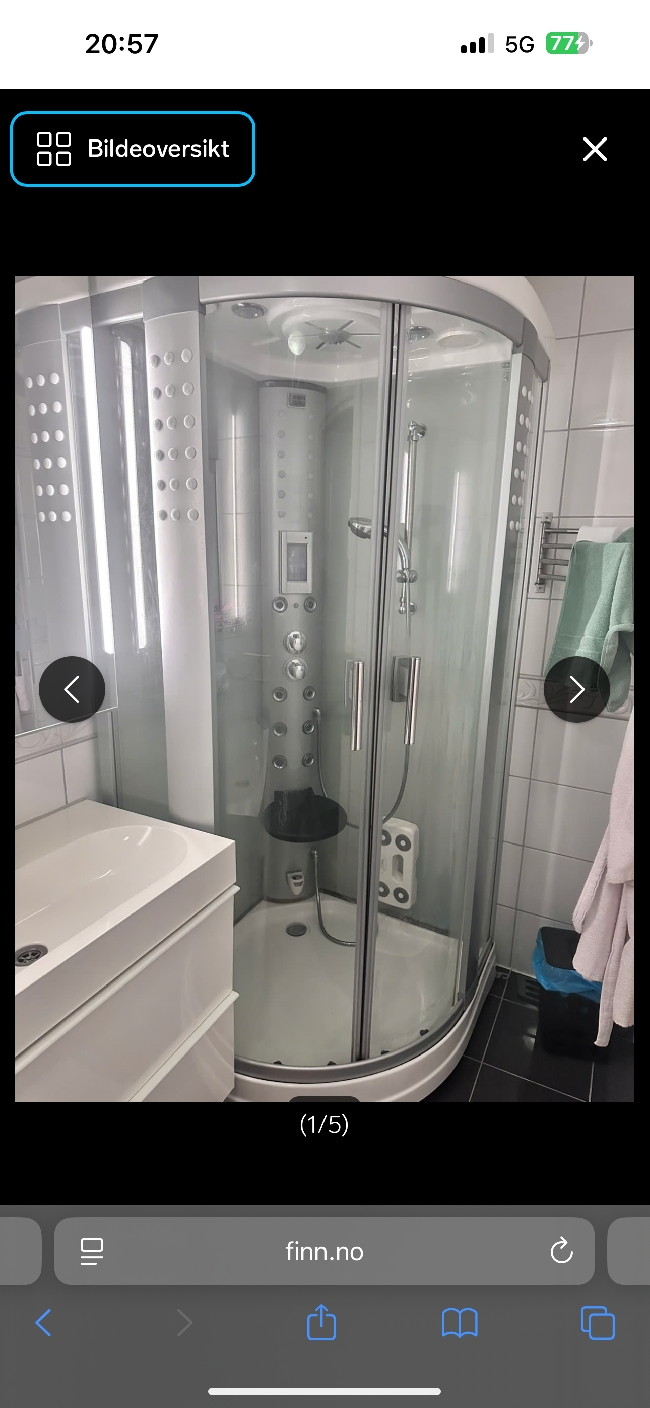 Henting og montering av dusj