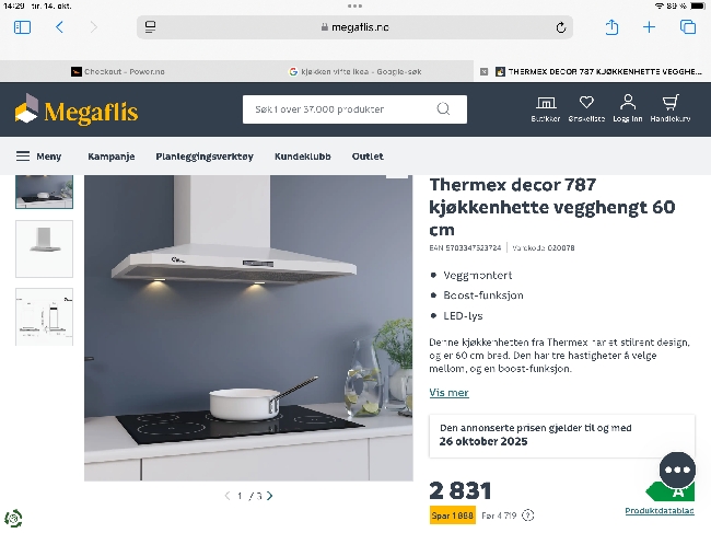 Montere kjøkken vifte