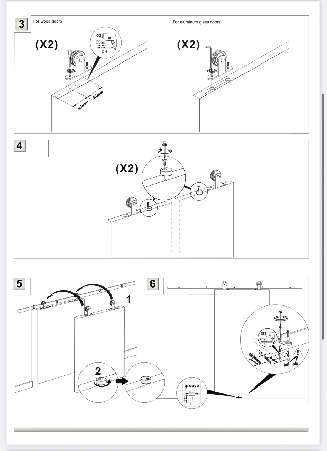 Montere takhengt skyvedør (Habo)