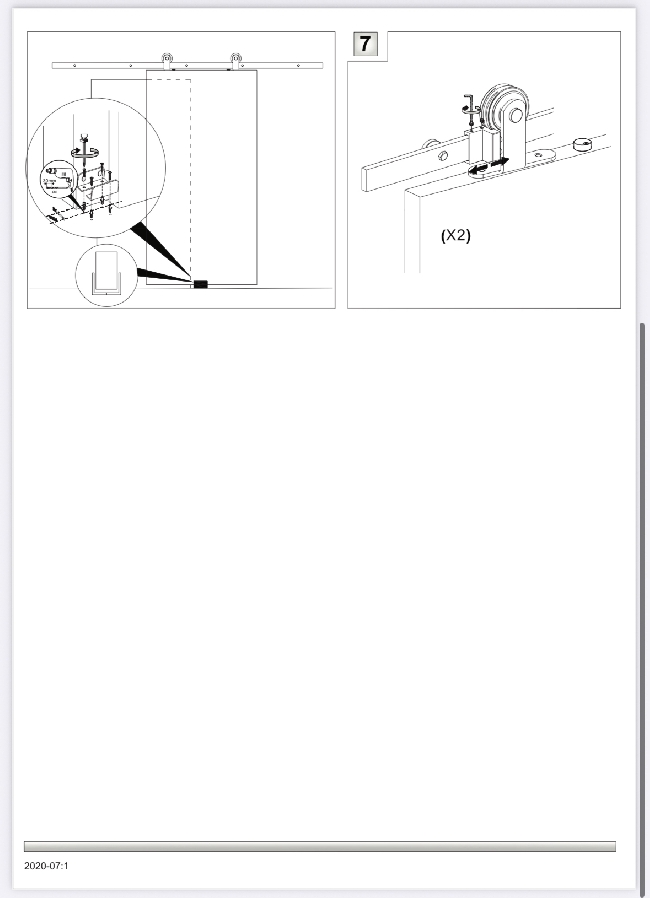 Montere takhengt skyvedør (Habo)
