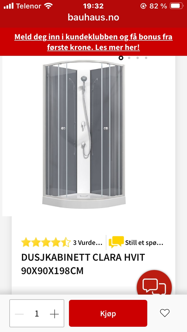 Montering av dusjkabinett