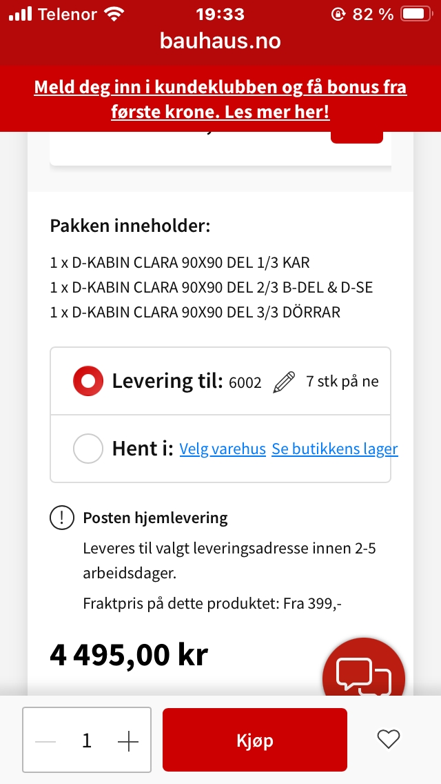 Montering av dusjkabinett