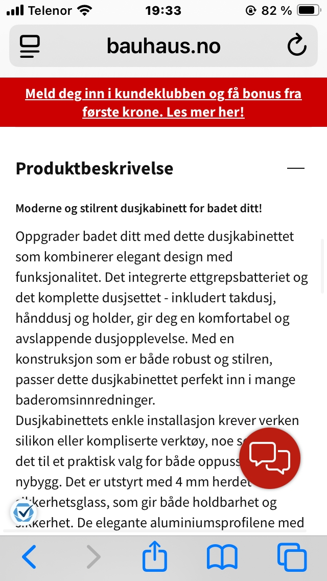 Montering av dusjkabinett