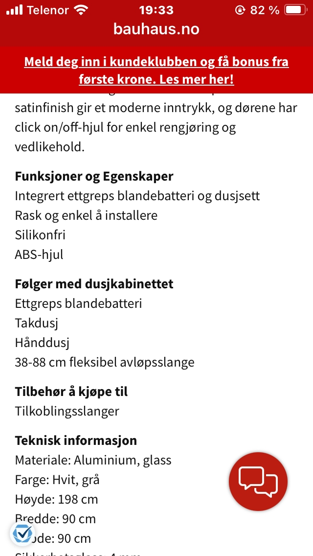 Montering av dusjkabinett