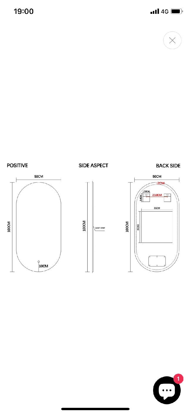 Montere speil med LED-lys på bad