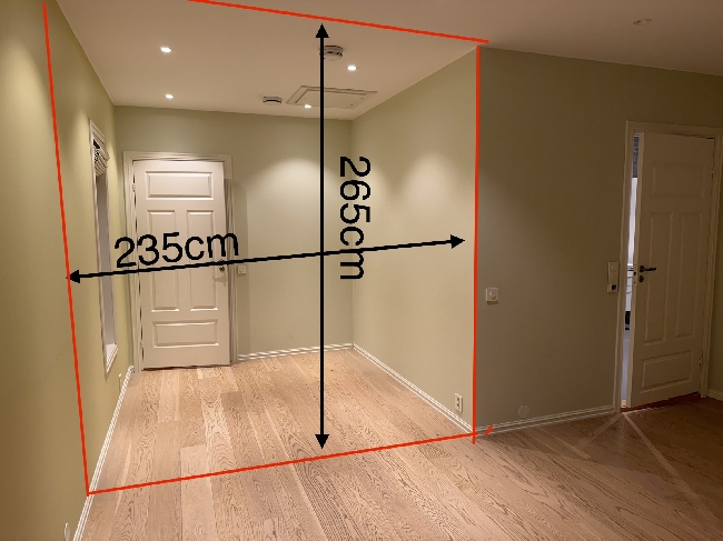 Lettvegg med skyvedør