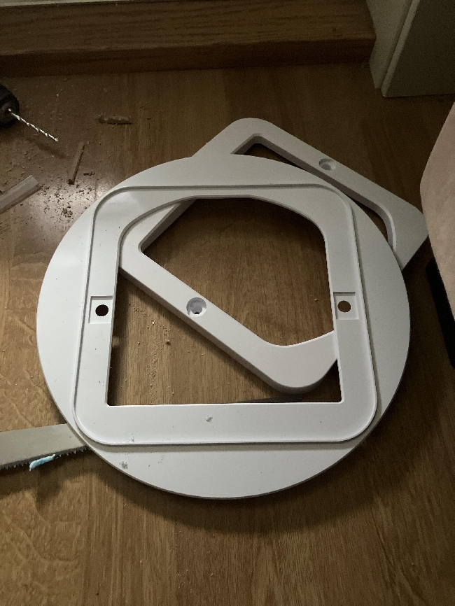 Lage sirkulært hull metalldør (katteluke)