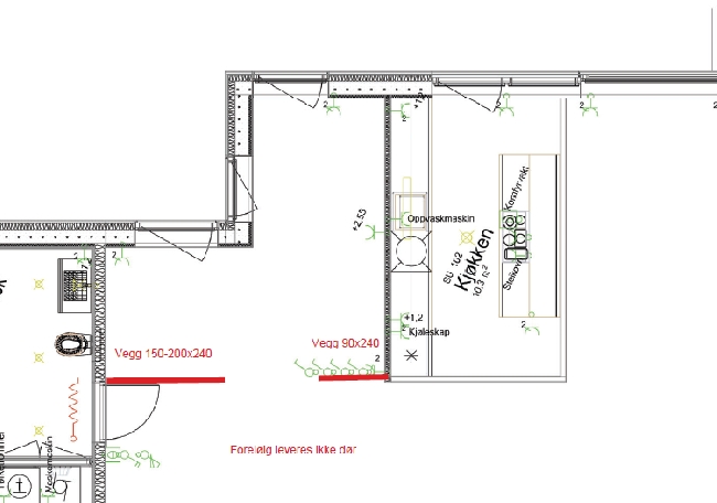 Sette opp 1 eller 2 lettvegger