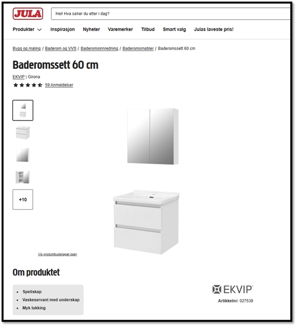 Demontering og montering av baderomsinnredning – ønskes pristilbud