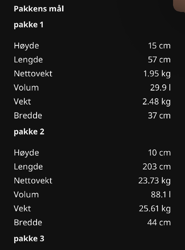 Henting av IKEA og Skeidar varer