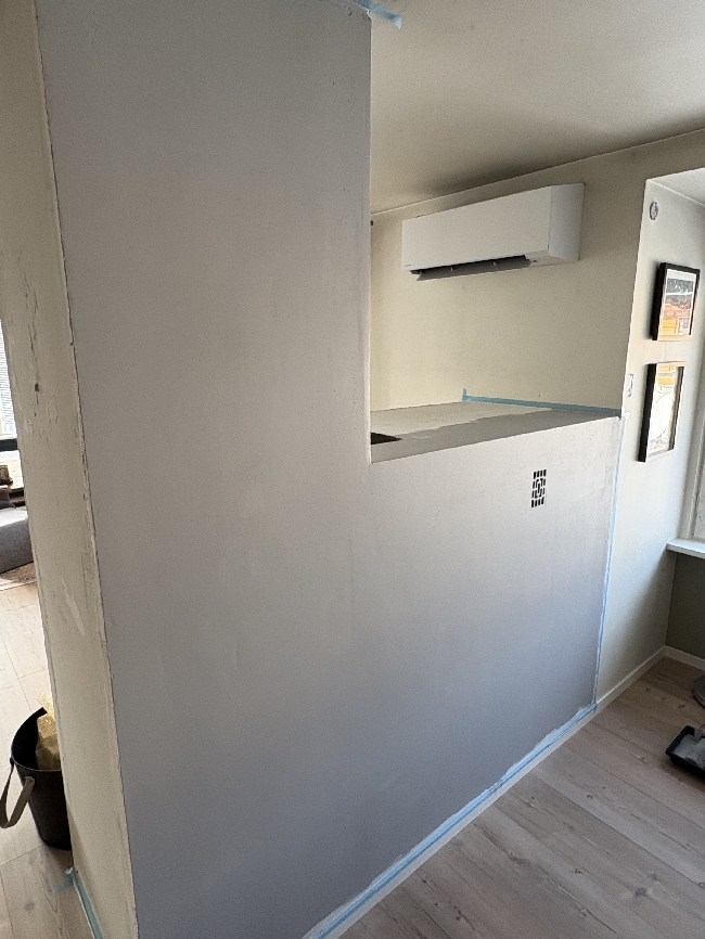 Ferdigstille sparkling + maling av peis