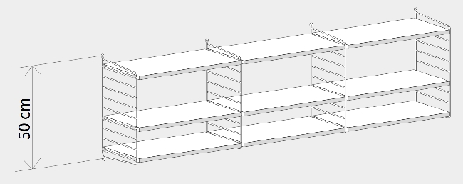 Sette opp string-hyller på vegg, sette opp hyller inni baderomsskap