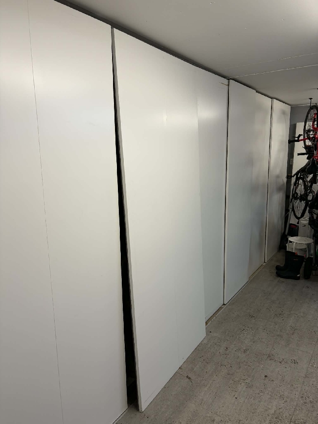 Fix sliding door, install IKEA sideboard etc