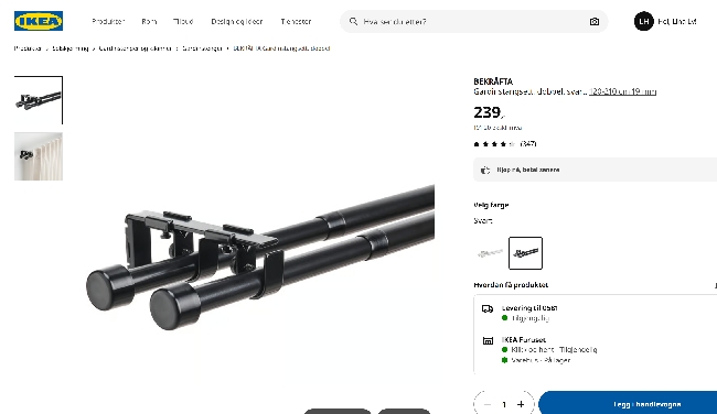 Montering av diverse møbler og gardinstenger i hjemmet