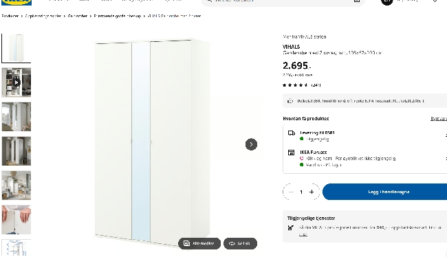Montering av diverse møbler og gardinstenger i hjemmet