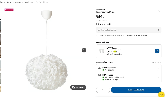 Montering av 6 IKEA-taklamper i leilighet