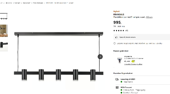 Montering av 6 IKEA-taklamper i leilighet
