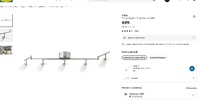 Montering av 6 IKEA-taklamper i leilighet