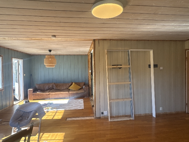 Gipsplate og sparkling av tak og vegg