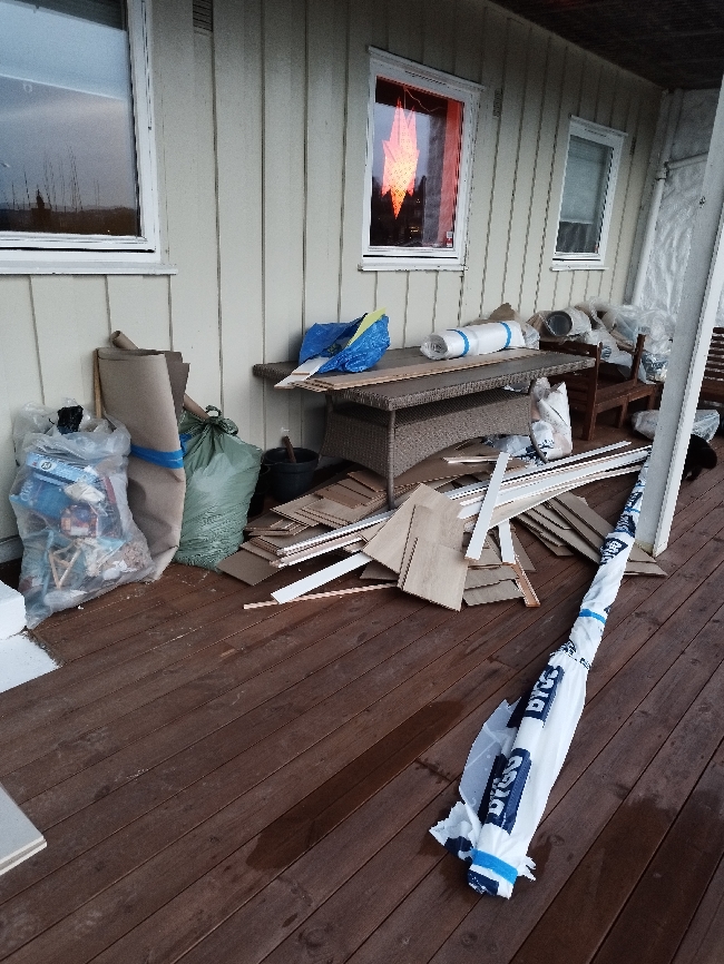 Kjøre vekk avfall etter oppussing