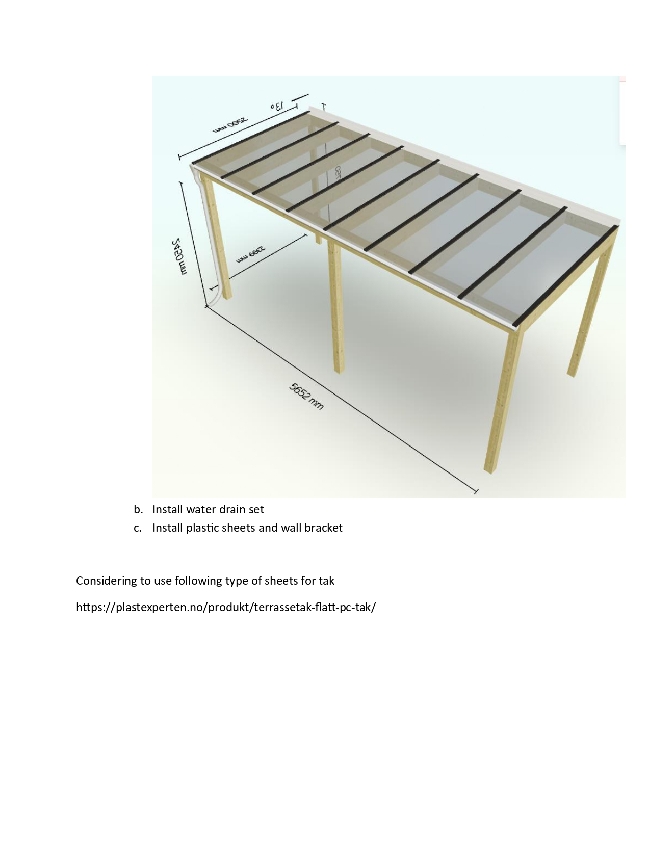 Installation of terrace board (deck) and plastic roof
