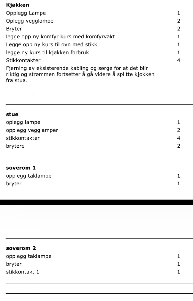 Elektriker for oppussing av leilighet