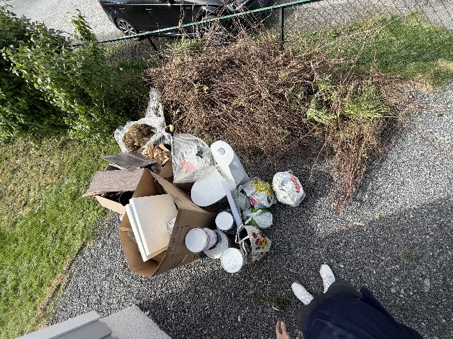 Kaste hageavfall og skrot