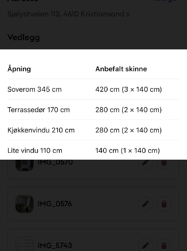Fjerne og montere gardinskinne