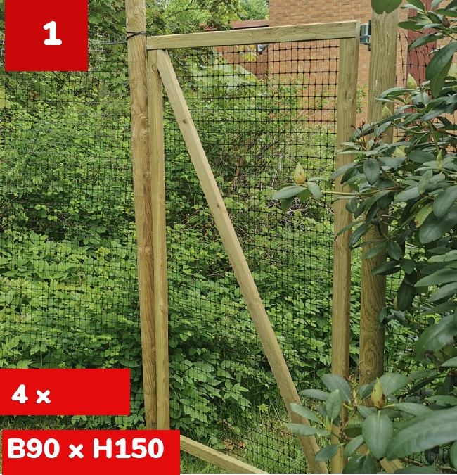Lage 4 port/grind + 4 hundekenneler + demontere eksisterende innheng