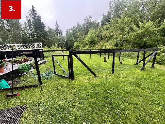 Lage 4 port/grind + 4 hundekenneler + demontere eksisterende innheng