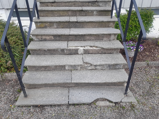 Skifte steinheller til trapp
