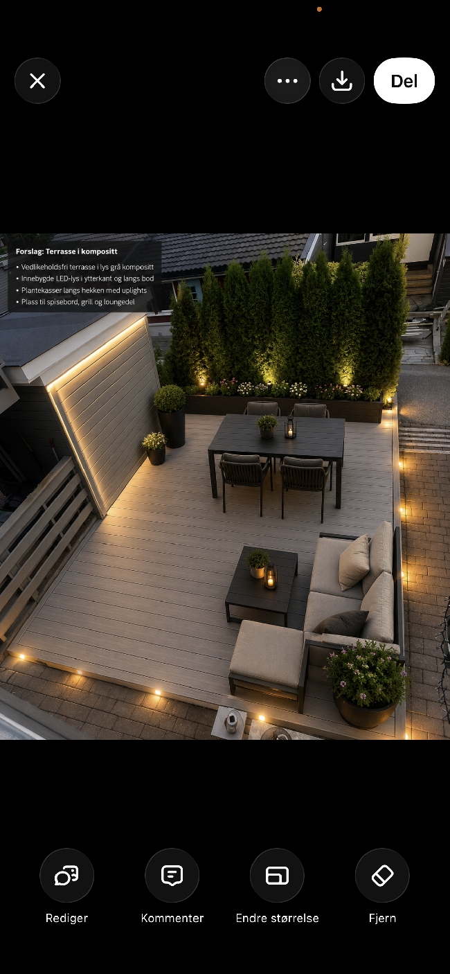 Liten hage til terrasse