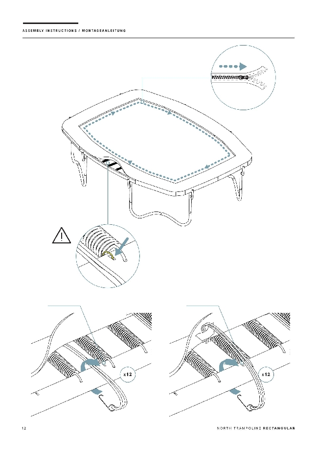 Montering av stor trampoline