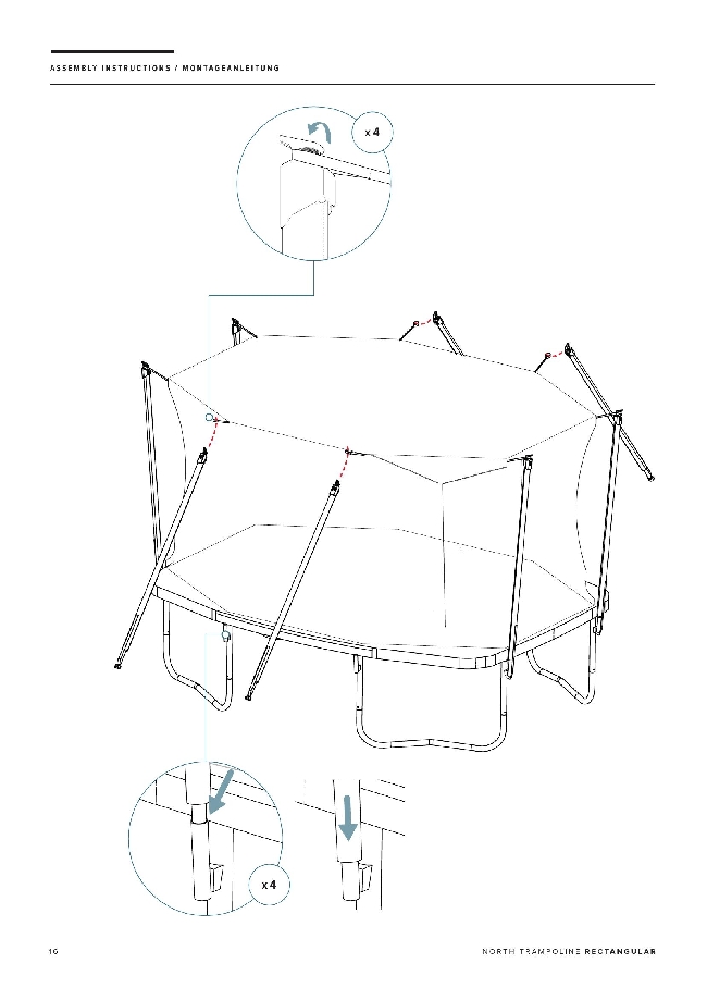 Montering av stor trampoline