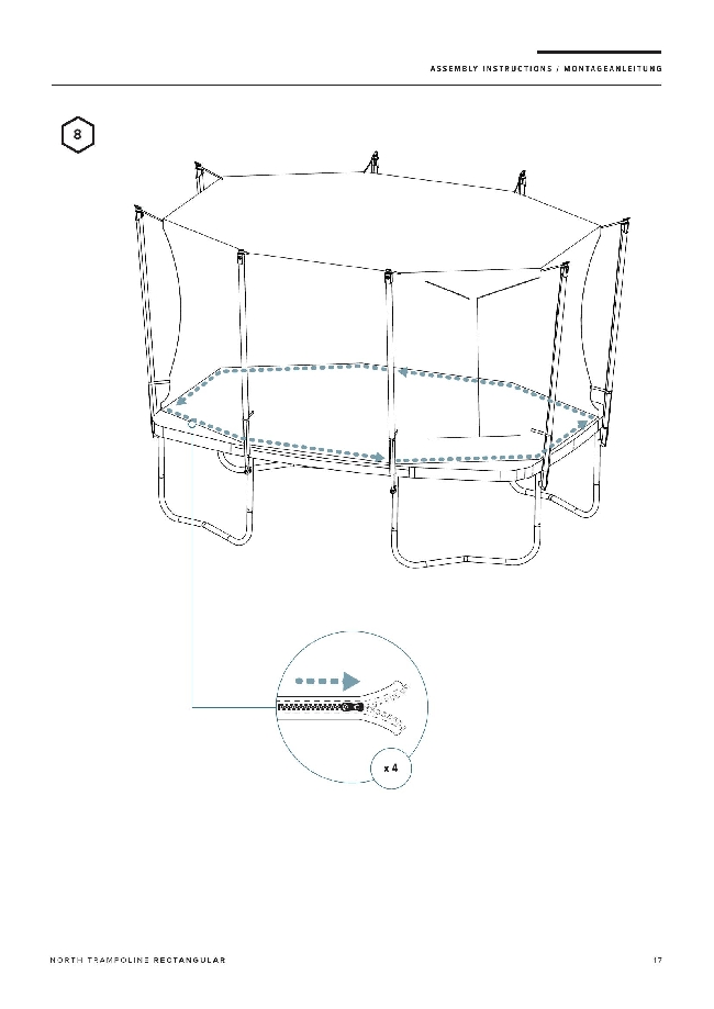 Montering av stor trampoline