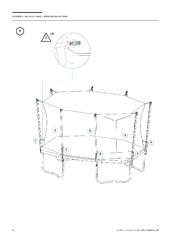 Montering av stor trampoline