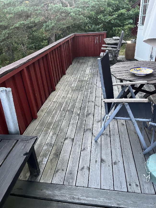 Olje hytteterrasse