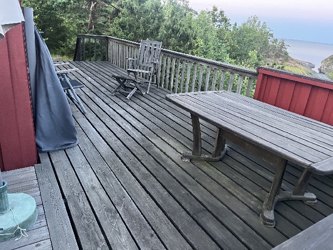 Olje hytteterrasse