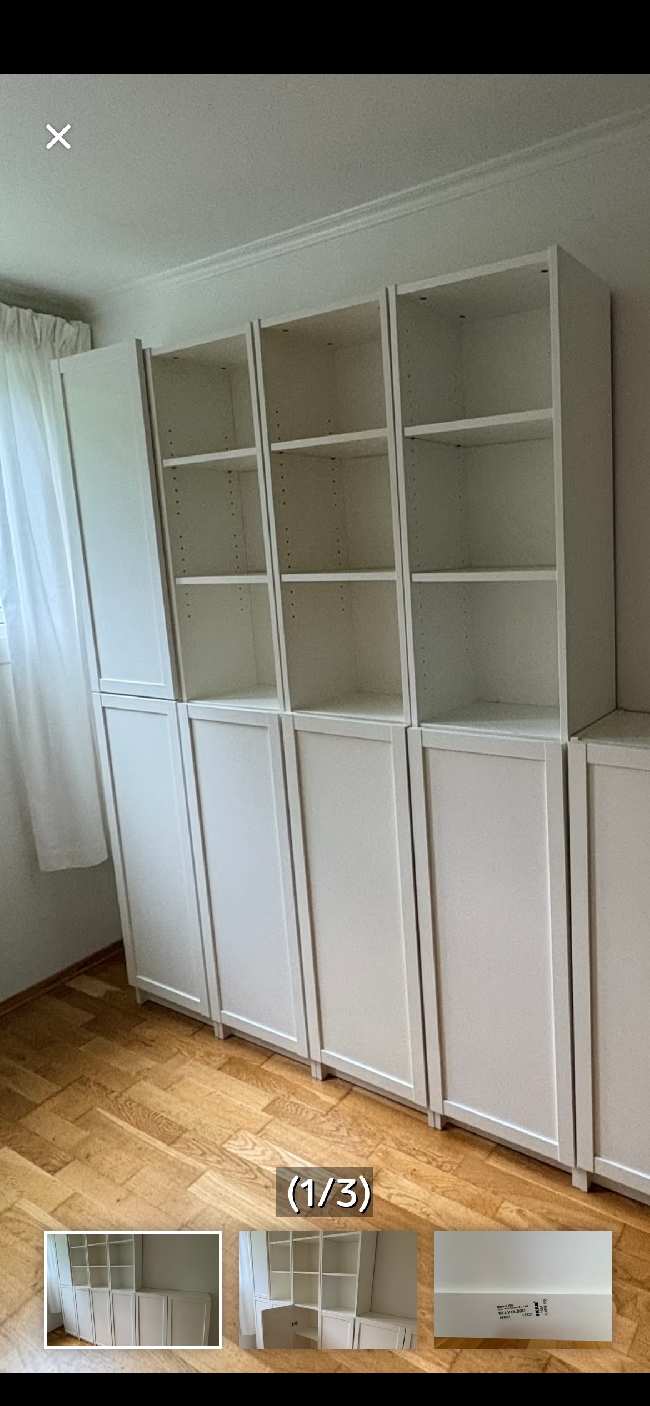 Transport av 4 Billy bokhyller 202x40x20