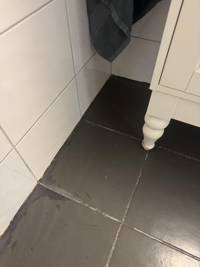 Pusse og male badegulv og ordne fuger i dusj
