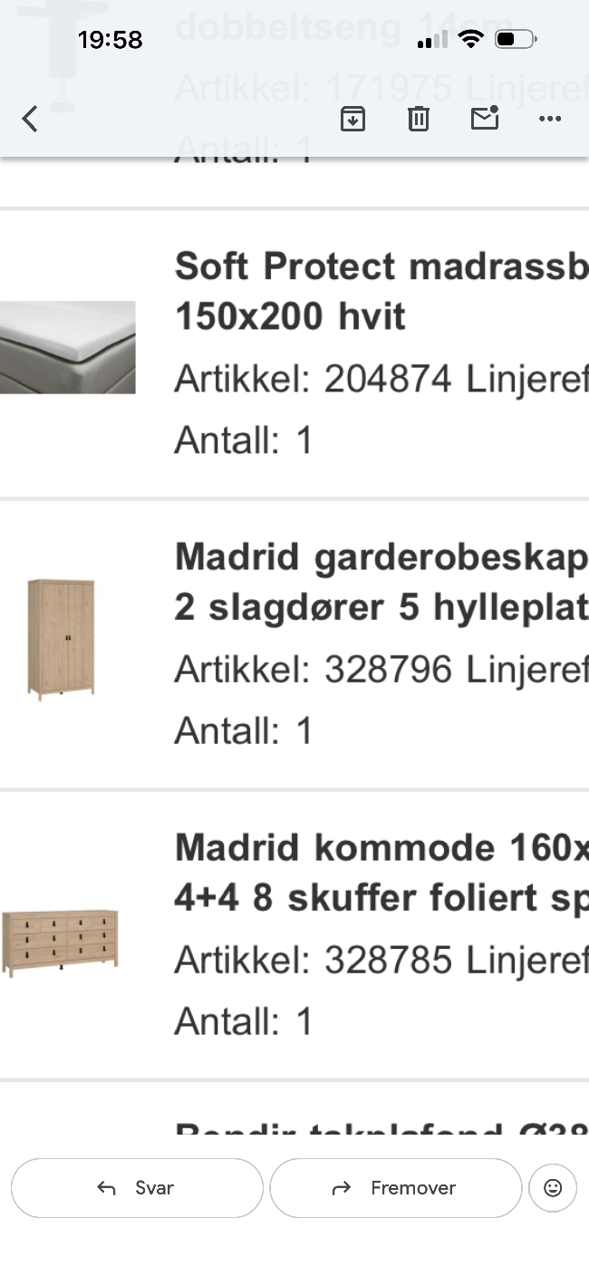 Sette sammen en skuffeseksjon,og ett skap