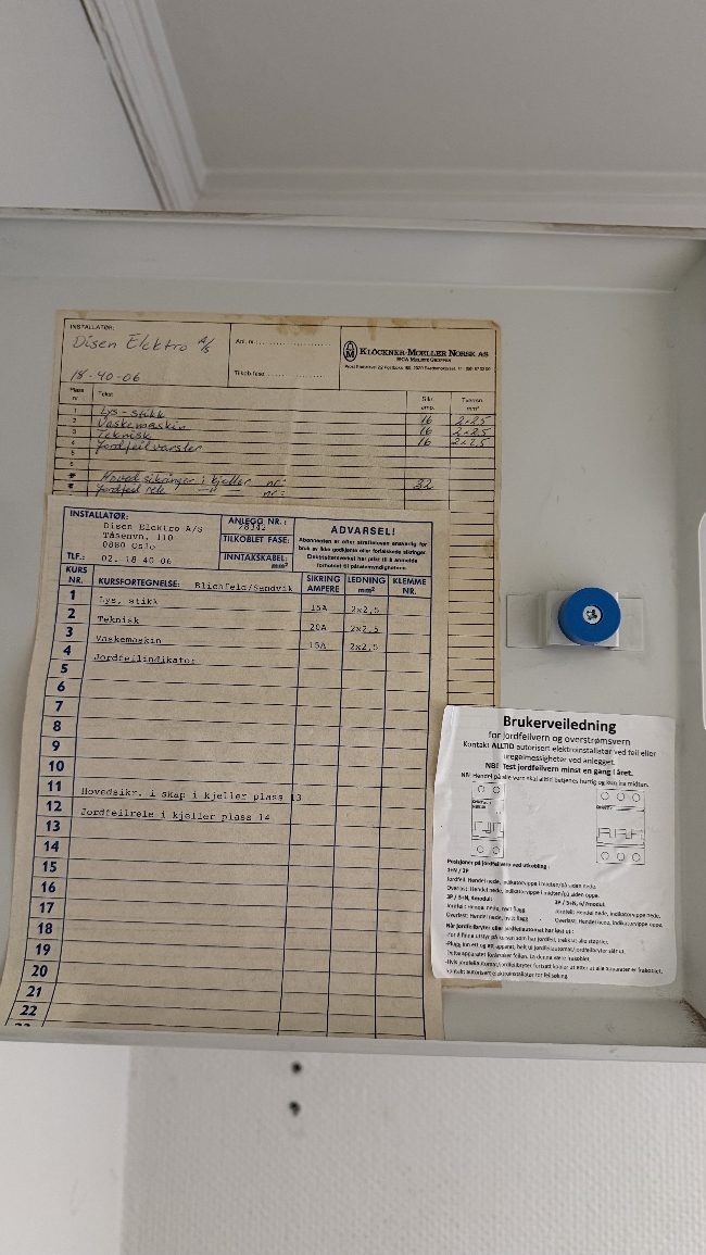 Elektrikerarbeid i leilighet