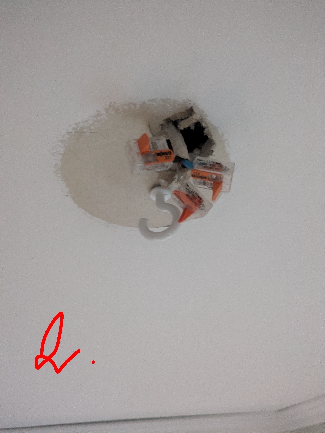 Tilkobling av 2 taklamper.