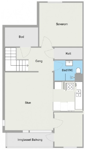 Leilighet vasking – 67 m²