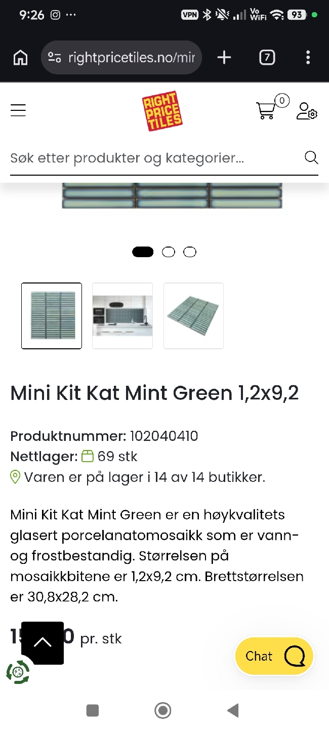 Flislegging på 2 kjøkkenvegger