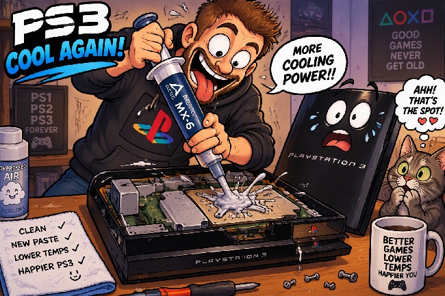 PS3 - Rens og bytte av kjølepasta