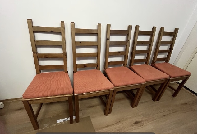 Male 5 kjøkkenstoler hvite