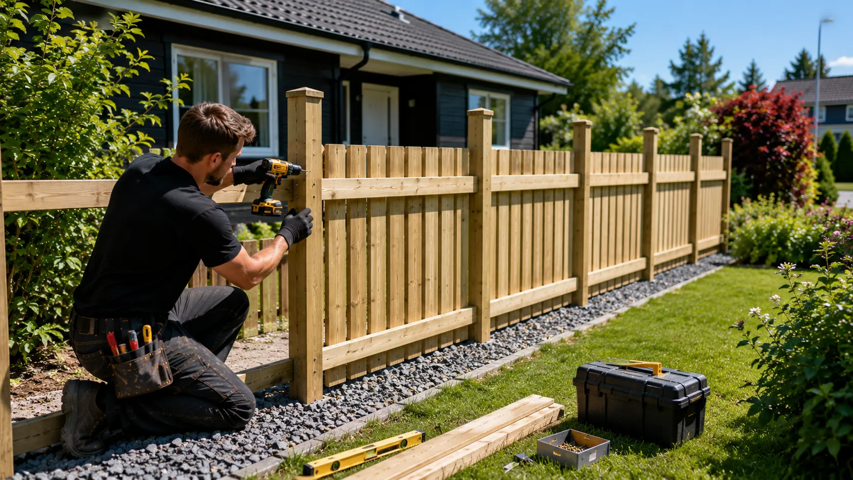 Bygge gjerde i Levanger