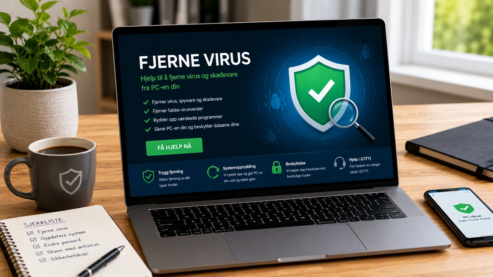 Fjerne virus fra PC i Sotra